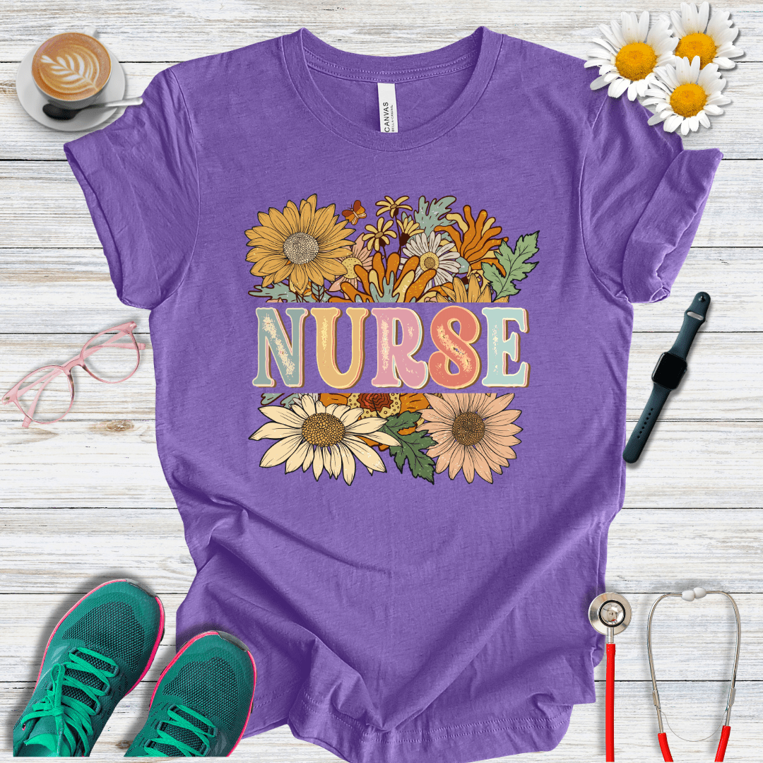Nurse Floral Style T-Shirt