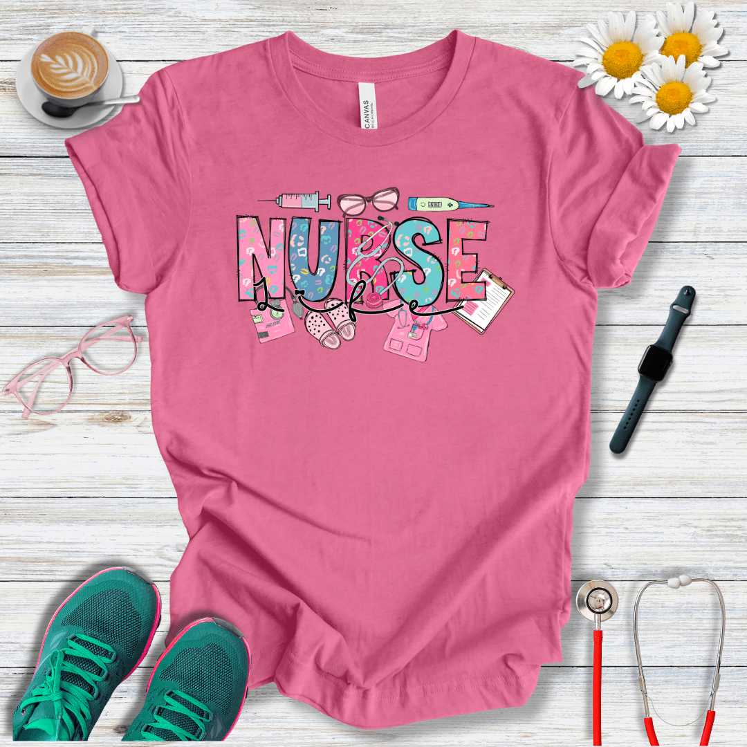 Nurse Life Icons Style T-Shirt