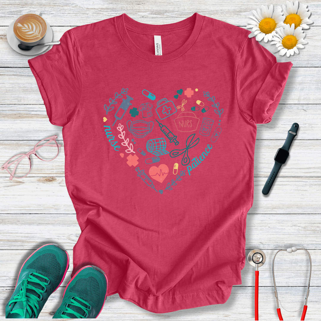 Heart With Nurse Icons T-Shirt