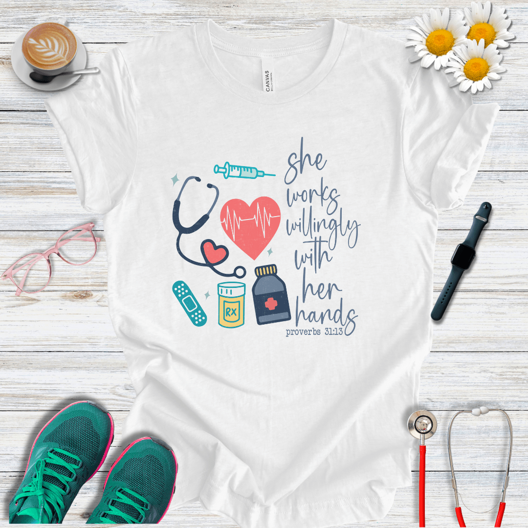 She works willingly with her hands T-Shirt