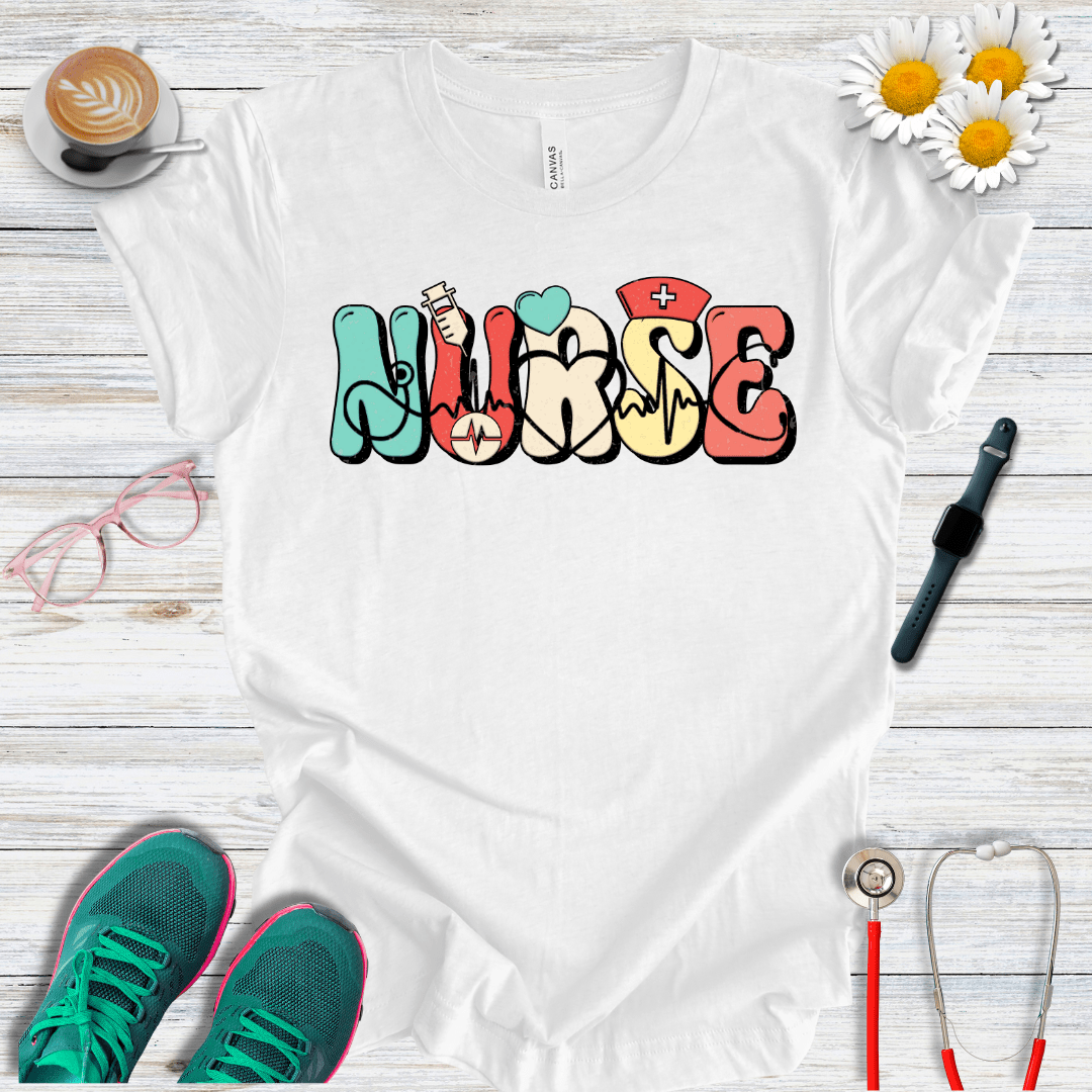 Nurse Icons, Bubble Style T-Shirt