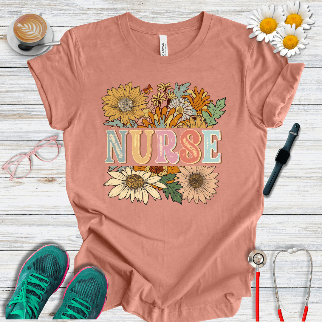Nurse Floral Style T-Shirt