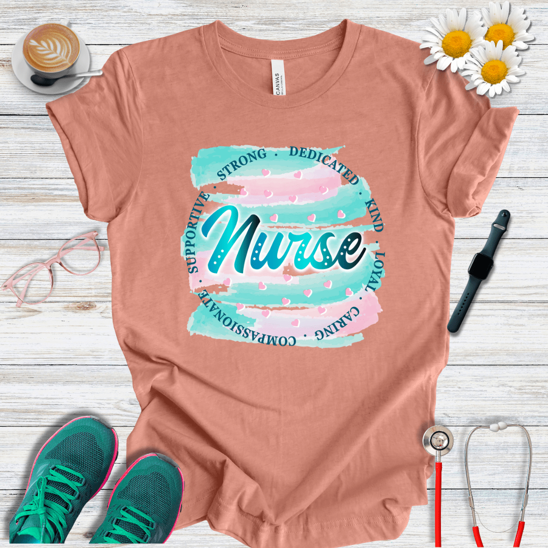 Nurse, Hearts and Words T-Shirt