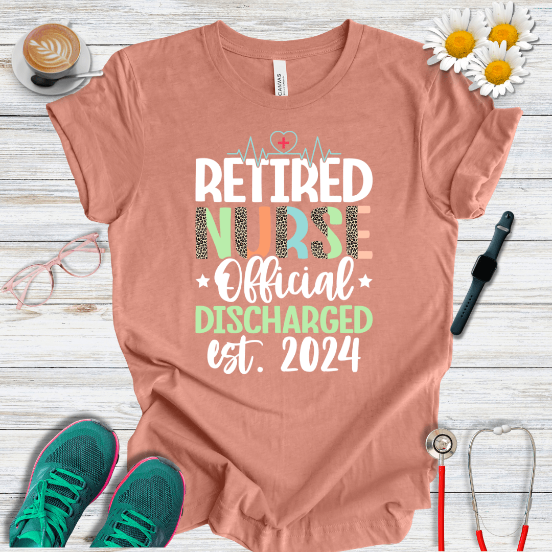 Retired Nurse Official Discharged Est. 2024 T-Shirt