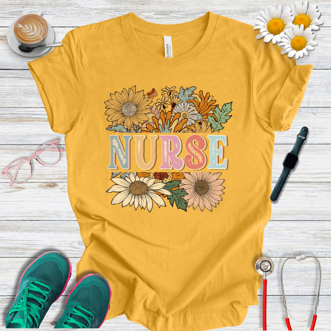 Nurse Floral Style T-Shirt