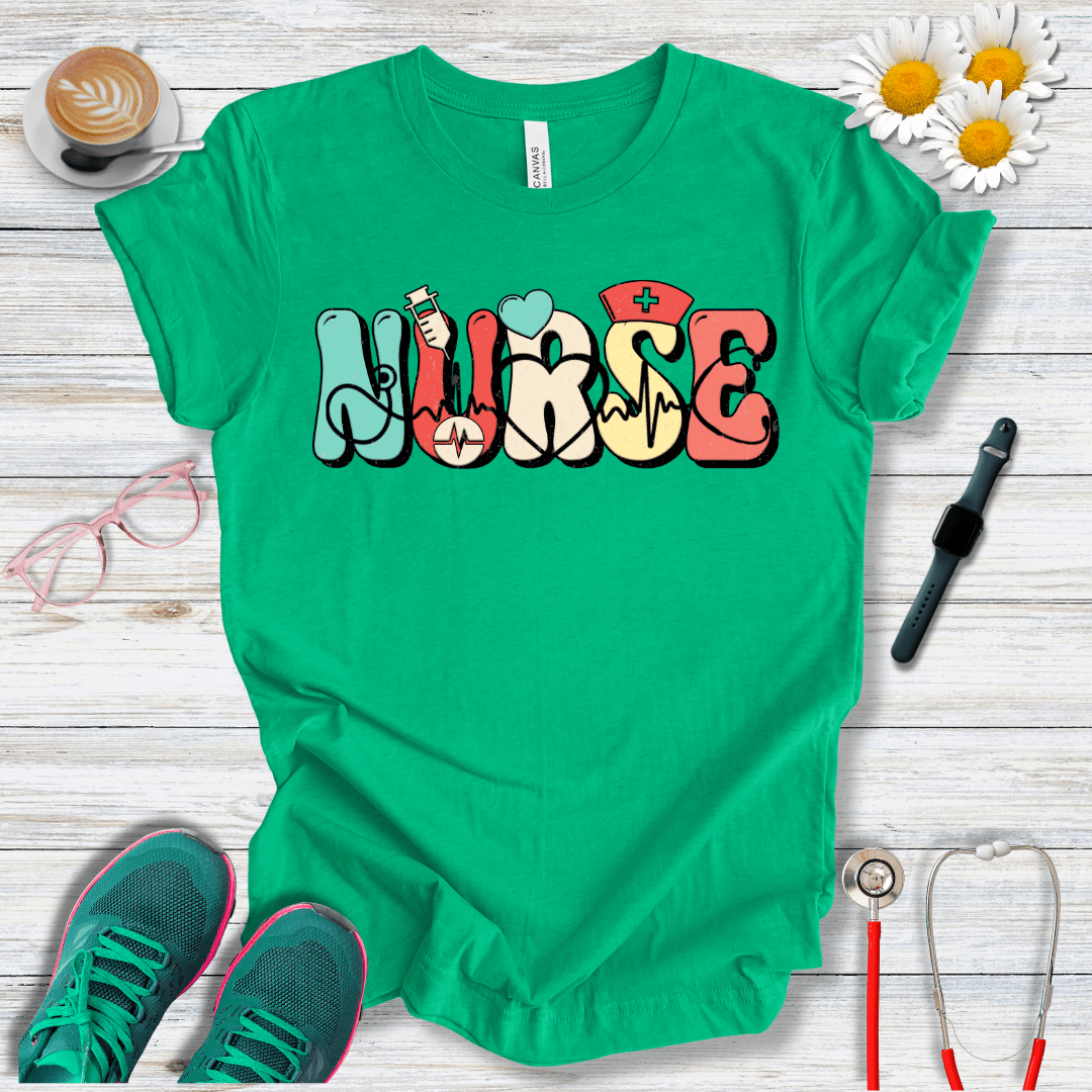 Nurse Icons, Bubble Style T-Shirt