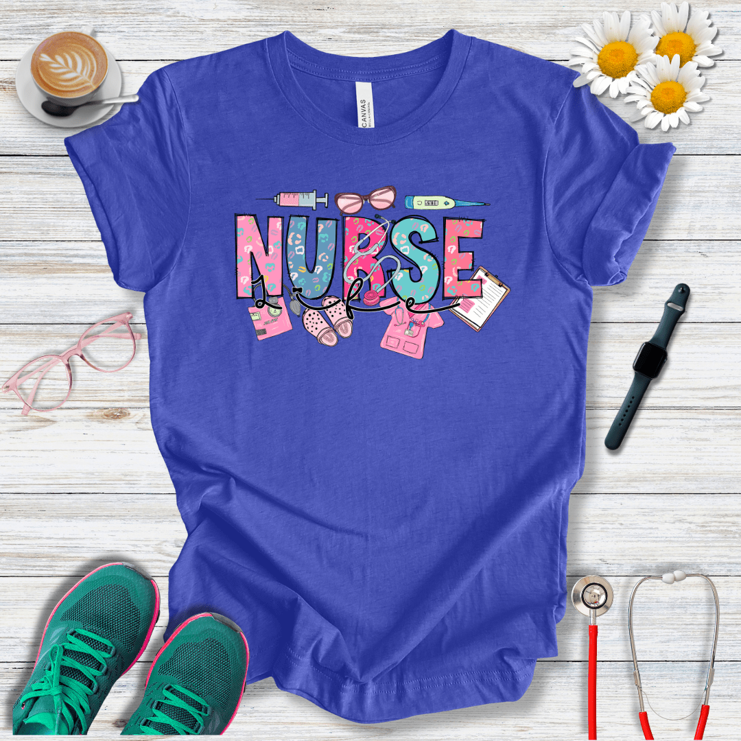 Nurse Life Icons Style T-Shirt