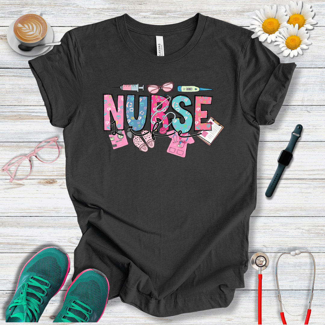 Nurse Life Icons Style T-Shirt
