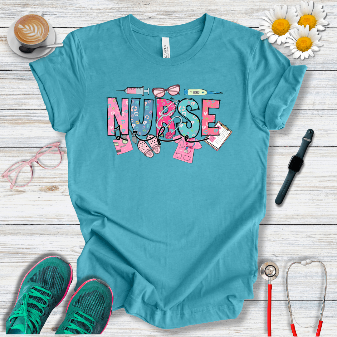 Nurse Life Icons Style T-Shirt