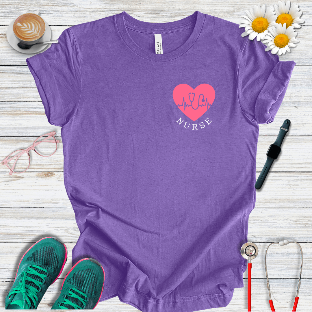 Nurse + Heart Pocket Style T-Shirt