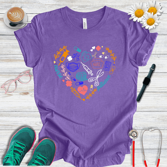 Heart With Nurse Icons T-Shirt
