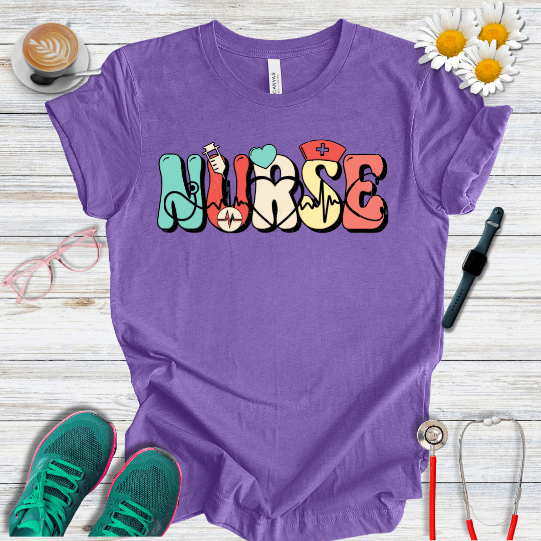 Nurse Icons, Bubble Style T-Shirt