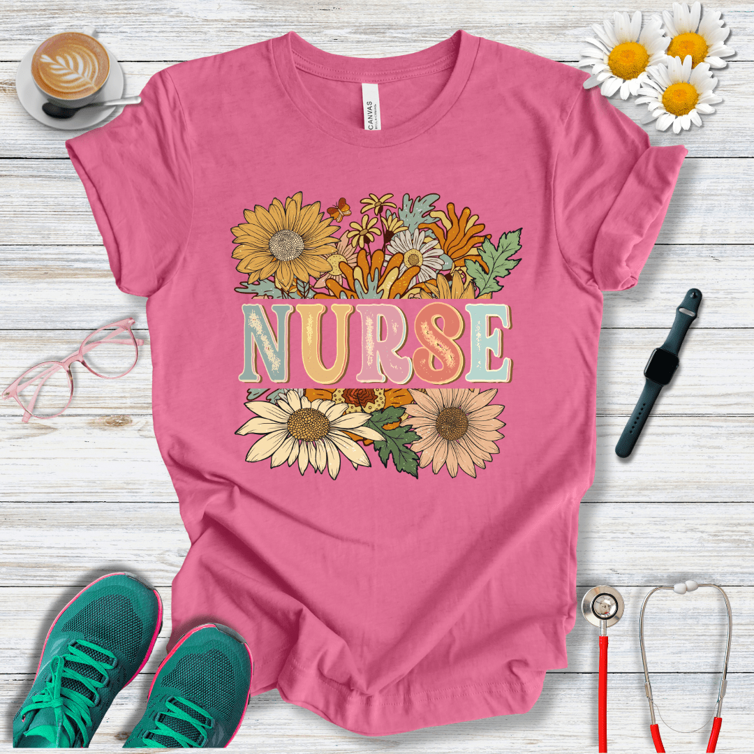 Nurse Floral Style T-Shirt