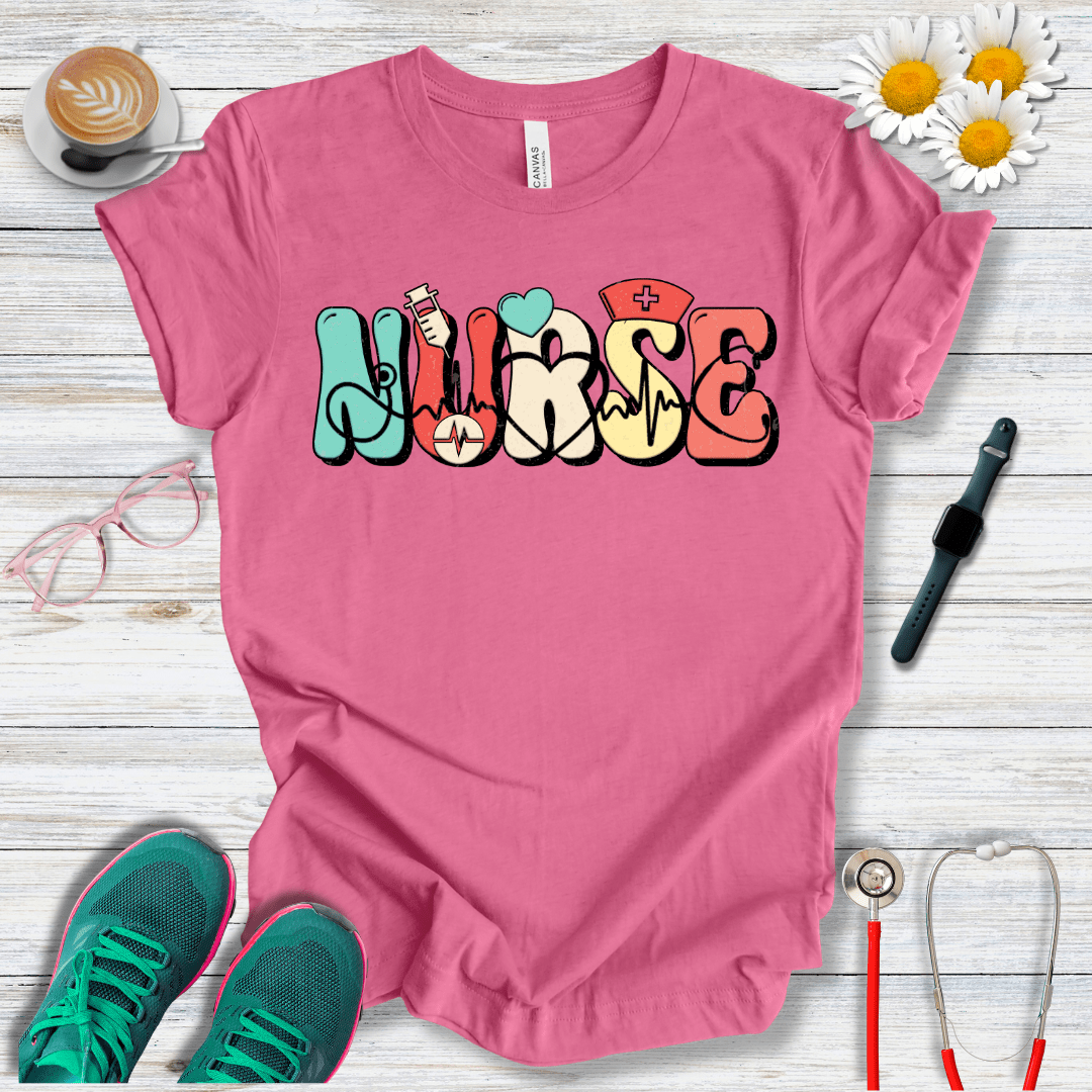 Nurse Icons, Bubble Style T-Shirt
