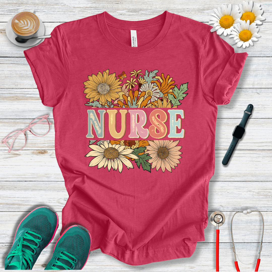 Nurse Floral Style T-Shirt