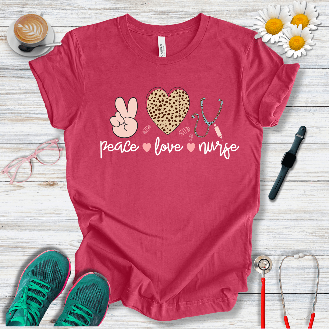 Peace, Love, Nurse  T-Shirt