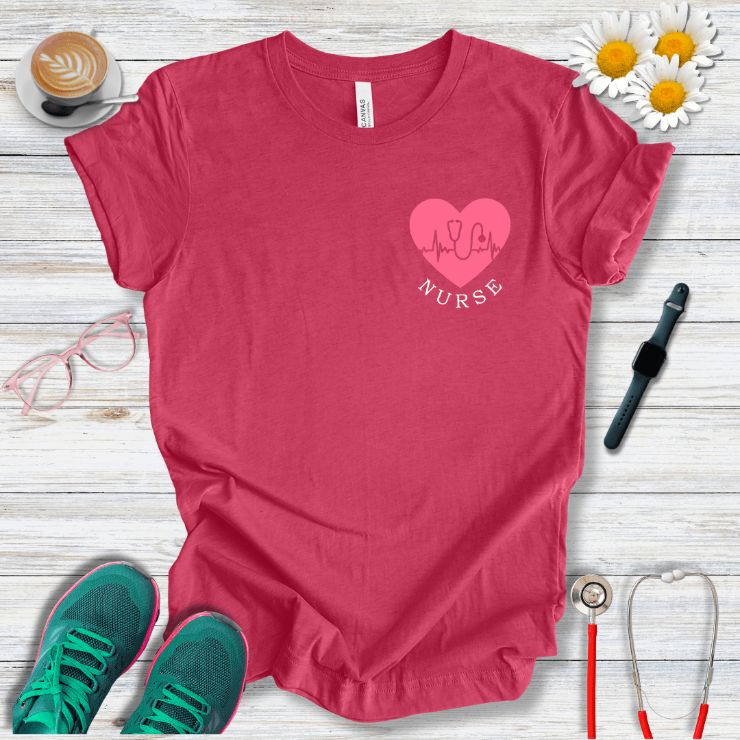 Nurse + Heart Pocket Style T-Shirt