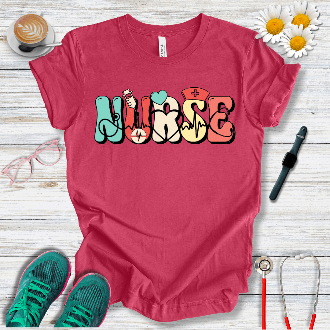 Nurse Icons, Bubble Style T-Shirt