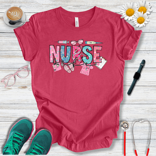 Nurse Life Icons Style T-Shirt