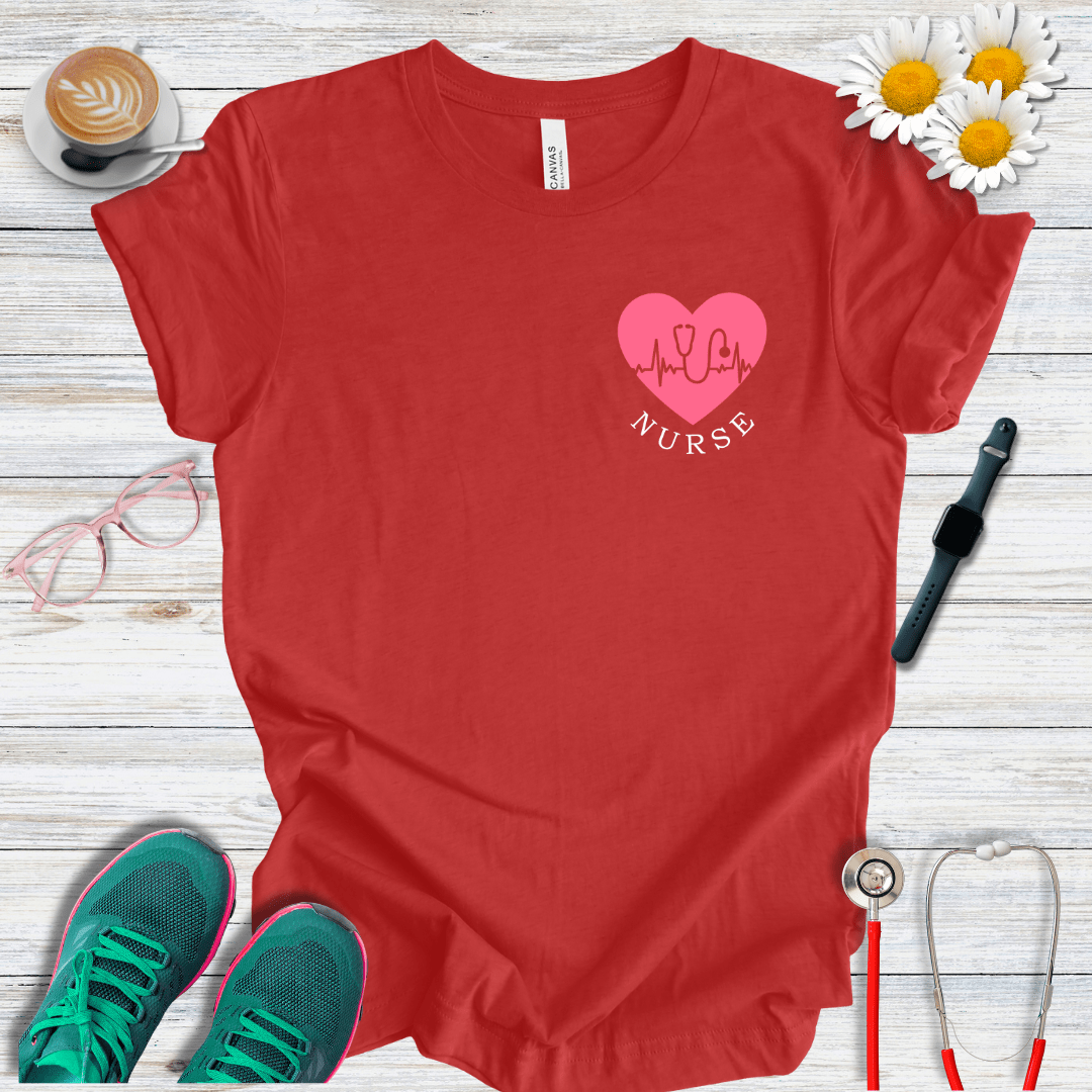 Nurse + Heart Pocket Style T-Shirt