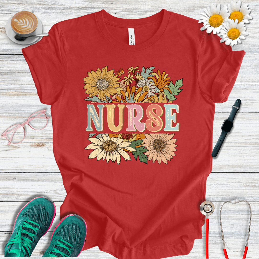 Nurse Floral Style T-Shirt