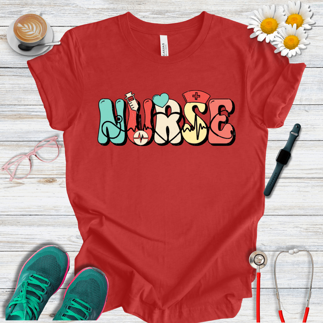 Nurse Icons, Bubble Style T-Shirt