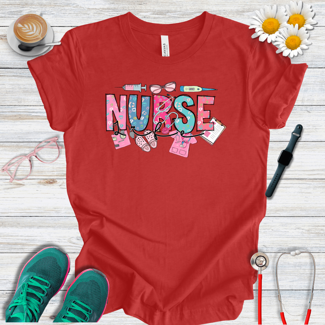 Nurse Life Icons Style T-Shirt