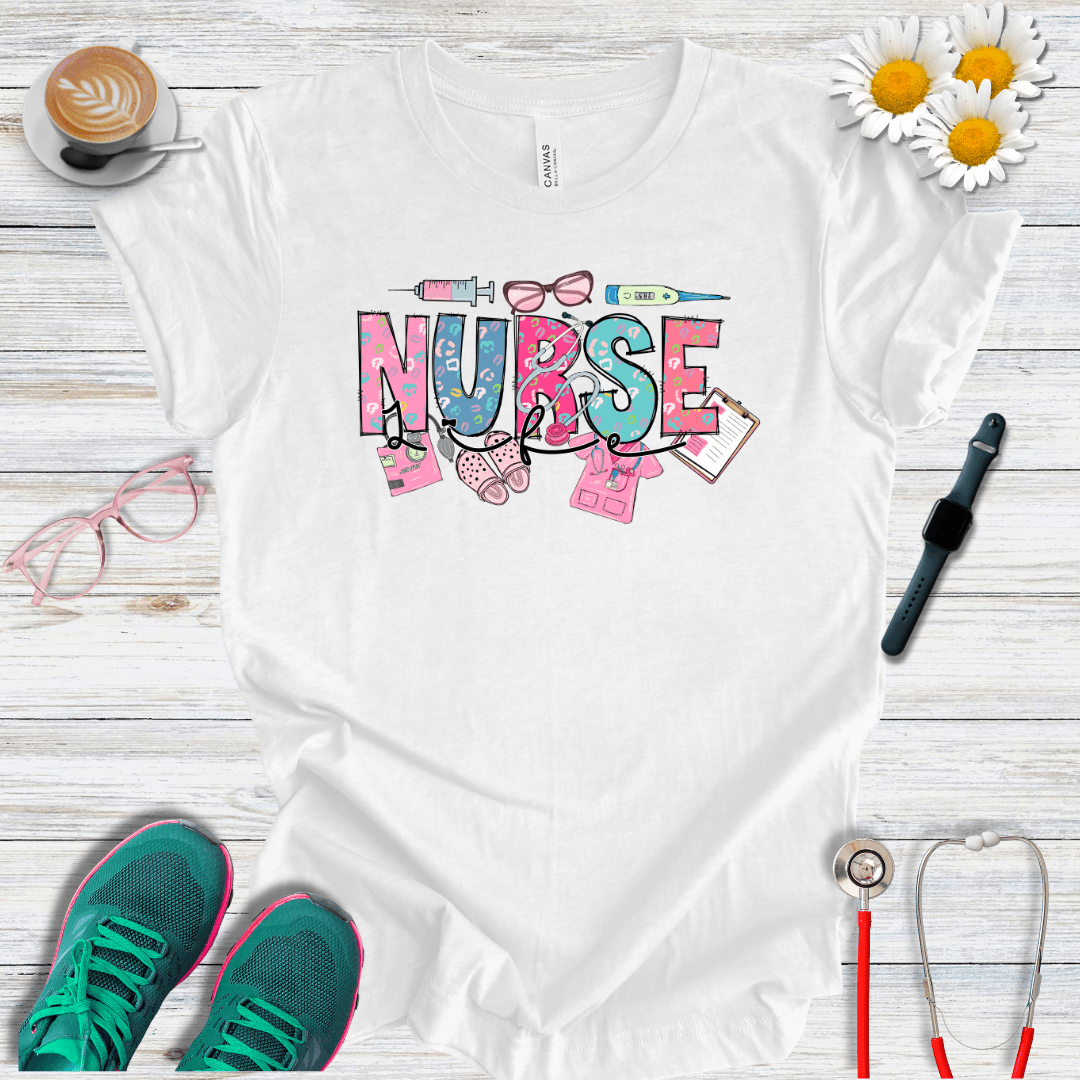 Nurse Life Icons Style T-Shirt