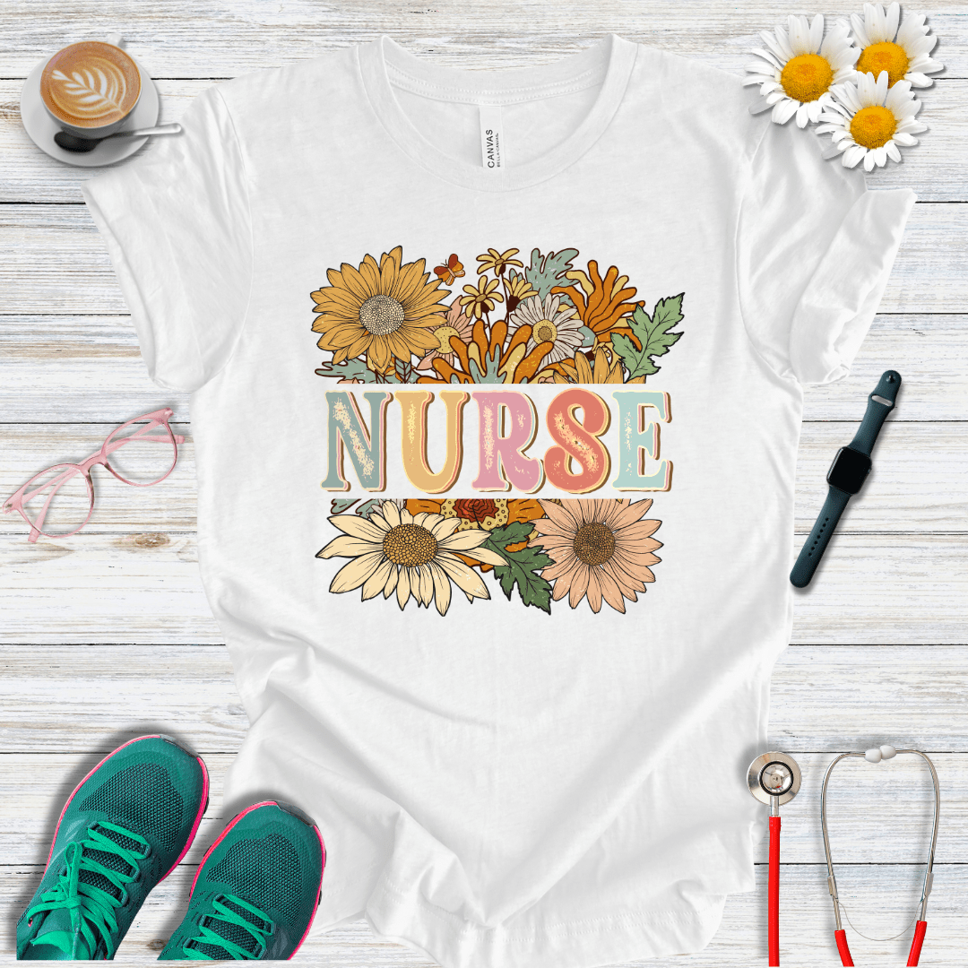 Nurse Floral Style T-Shirt