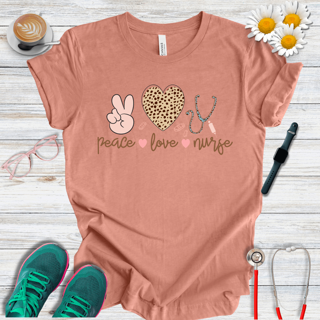 Peace, Love, Nurse  T-Shirt