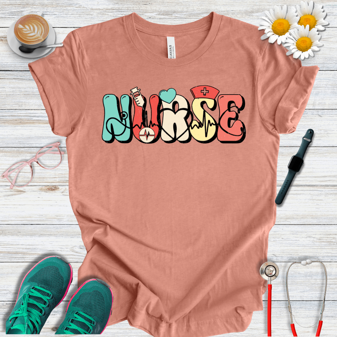 Nurse Icons, Bubble Style T-Shirt