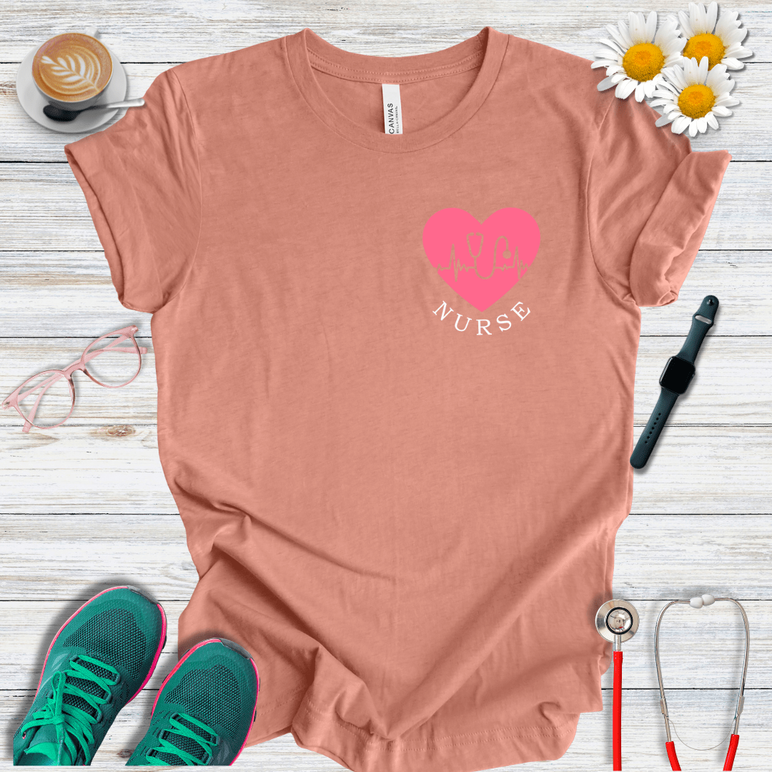 Nurse + Heart Pocket Style T-Shirt