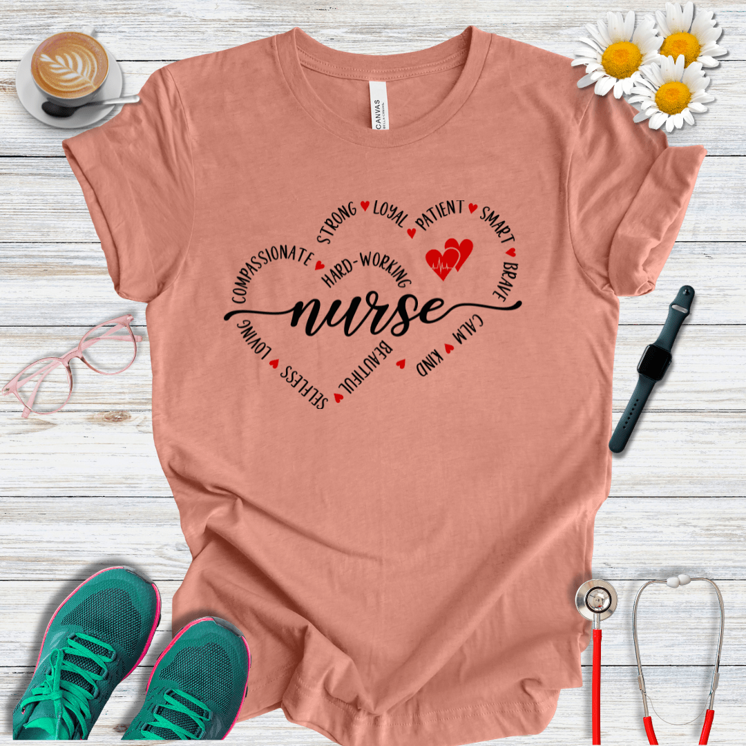 Nurse + 2 Hearts T-Shirt