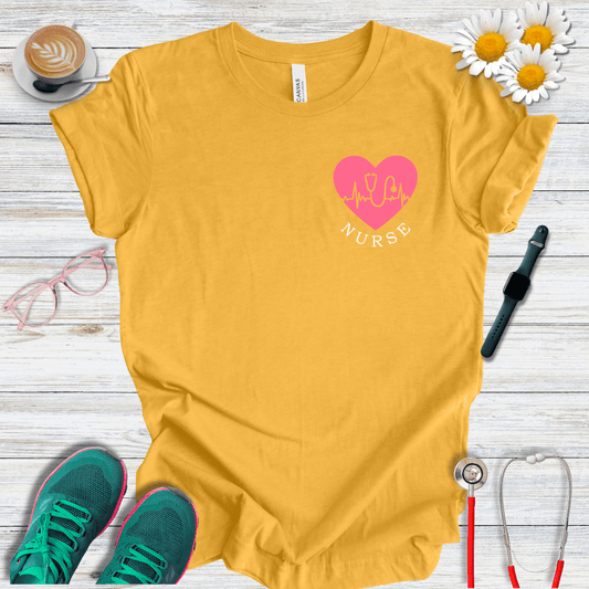 Nurse + Heart Pocket Style T-Shirt