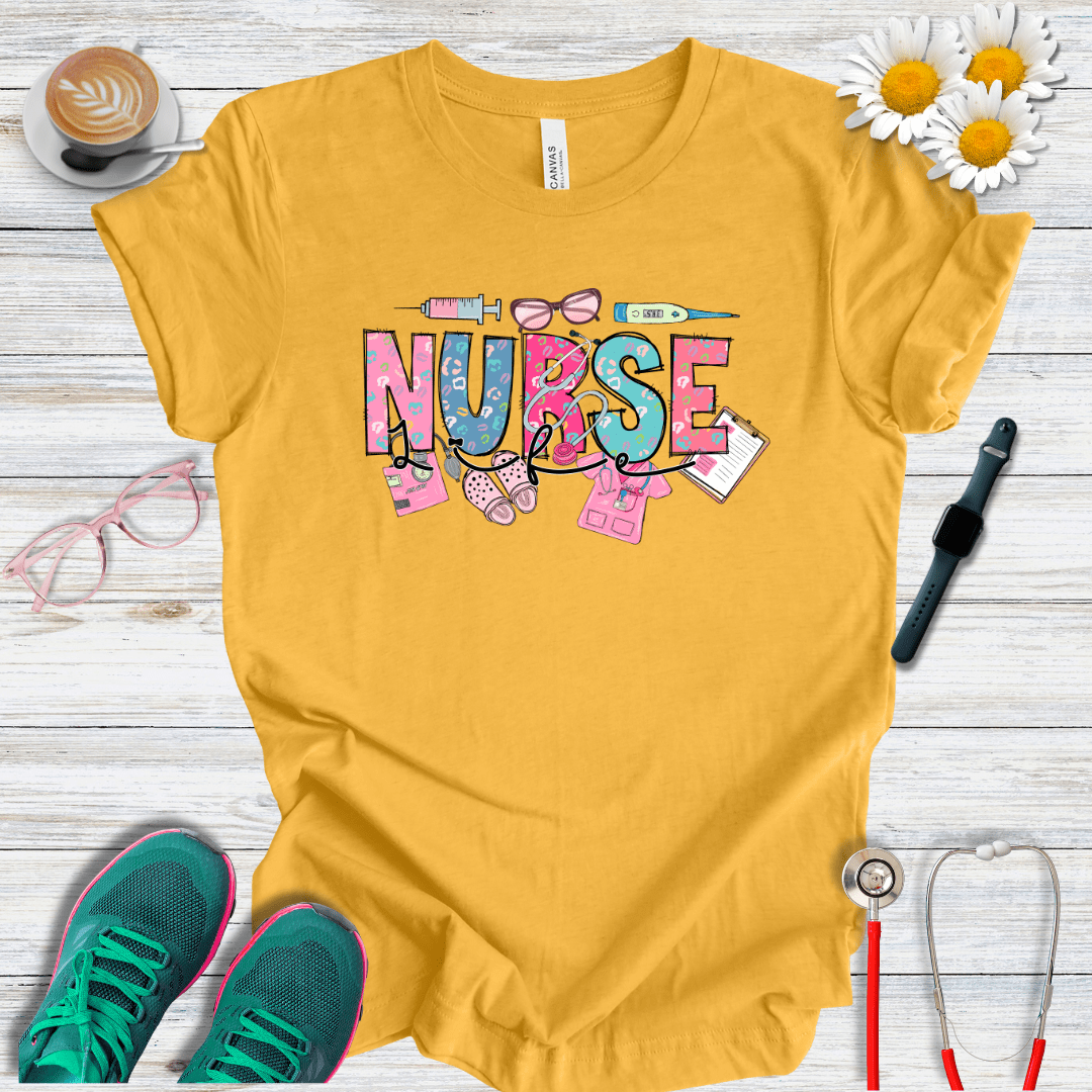 Nurse Life Icons Style T-Shirt