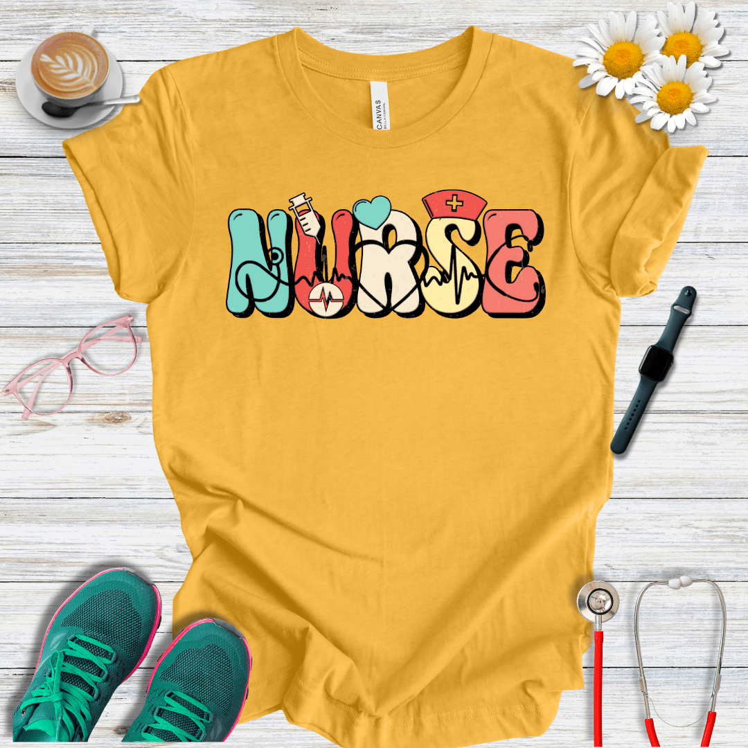 Nurse Icons, Bubble Style T-Shirt