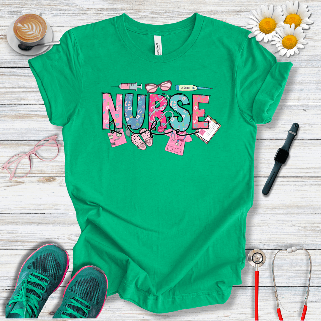 Nurse Life Icons Style T-Shirt