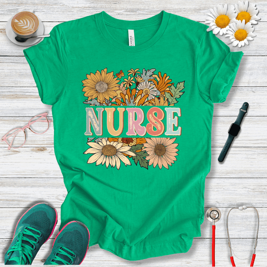 Nurse Floral Style T-Shirt