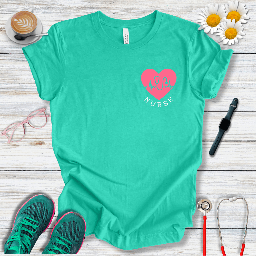 Nurse + Heart Pocket Style T-Shirt