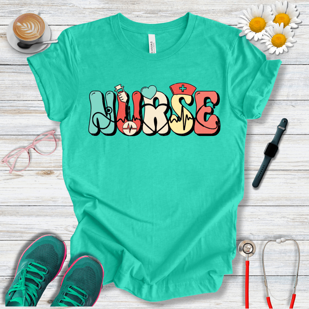 Nurse Icons, Bubble Style T-Shirt