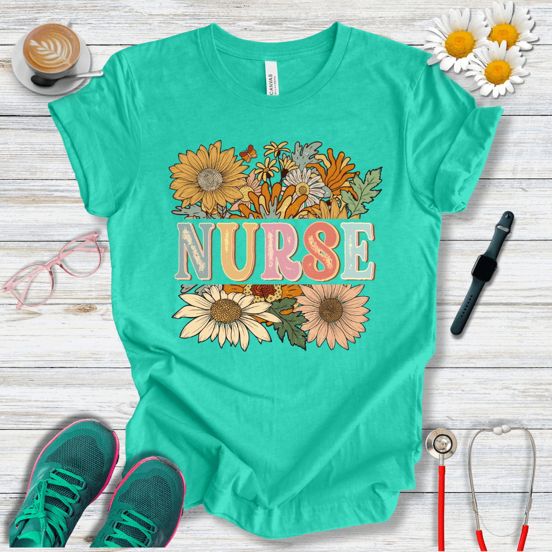 Nurse Floral Style T-Shirt
