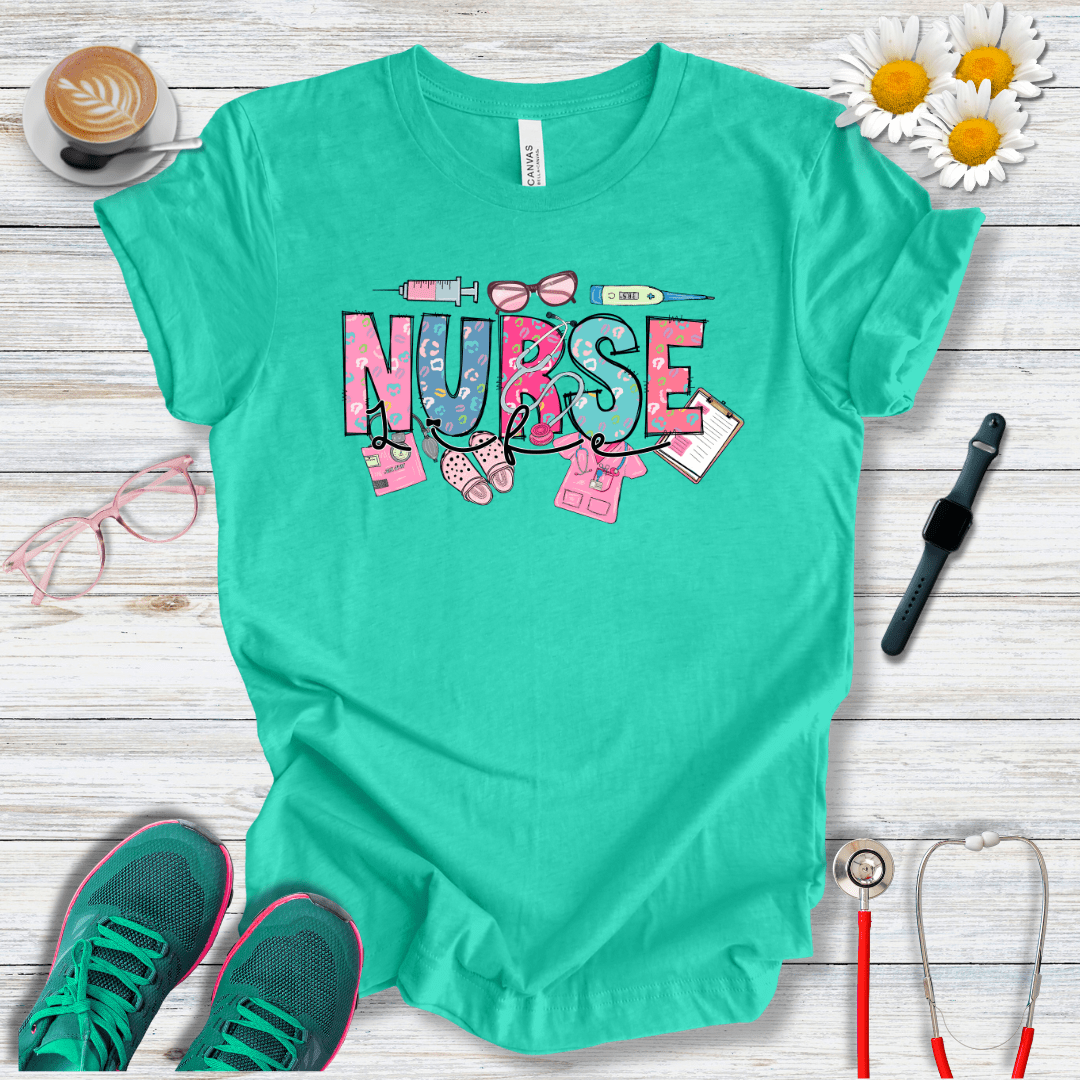 Nurse Life Icons Style T-Shirt