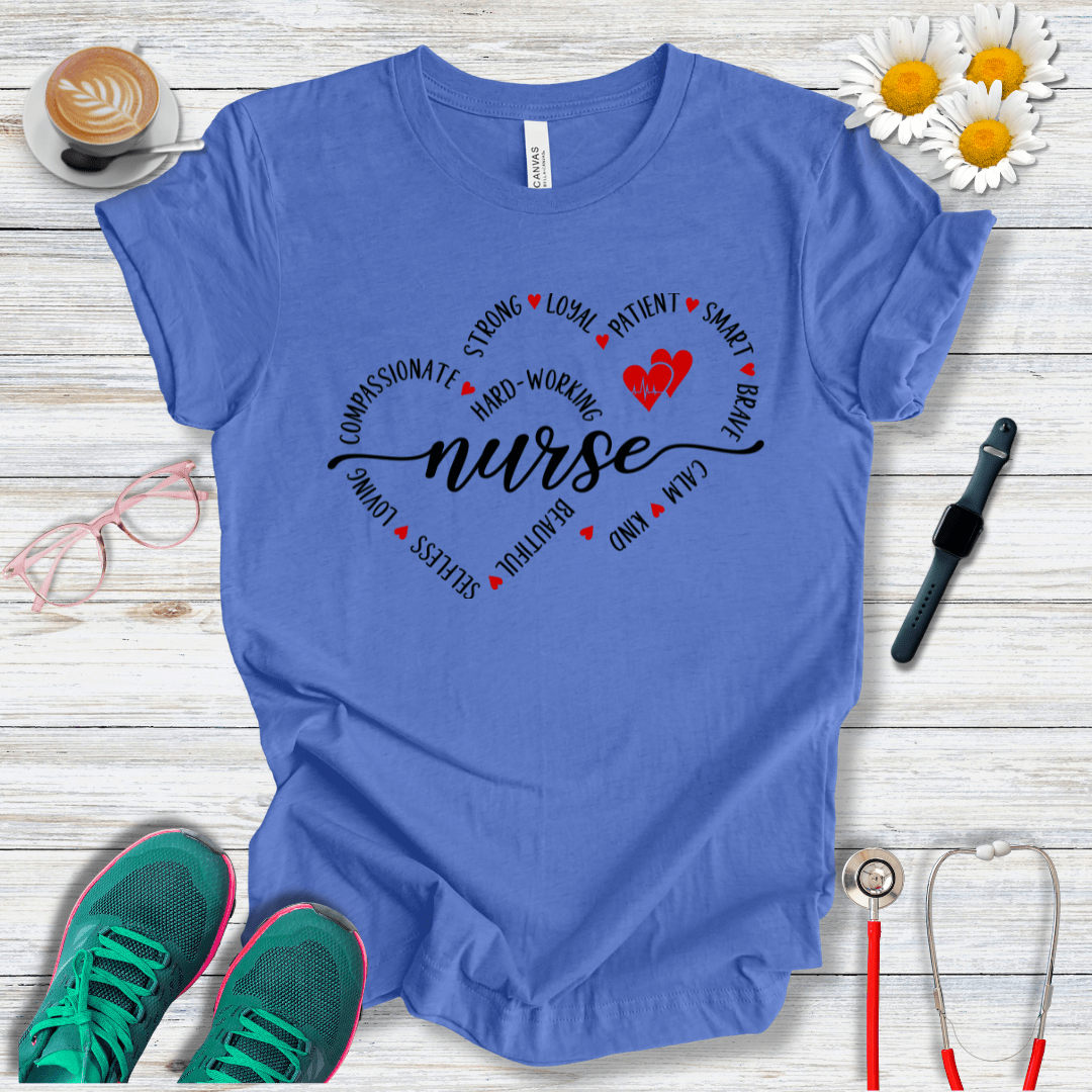 Nurse + 2 Hearts T-Shirt