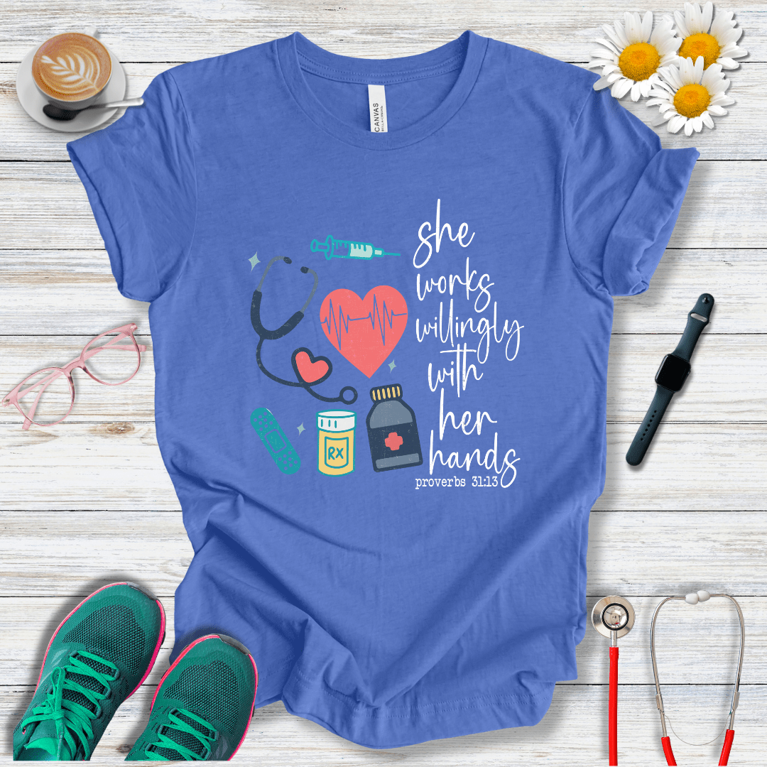 She works willingly with her hands T-Shirt