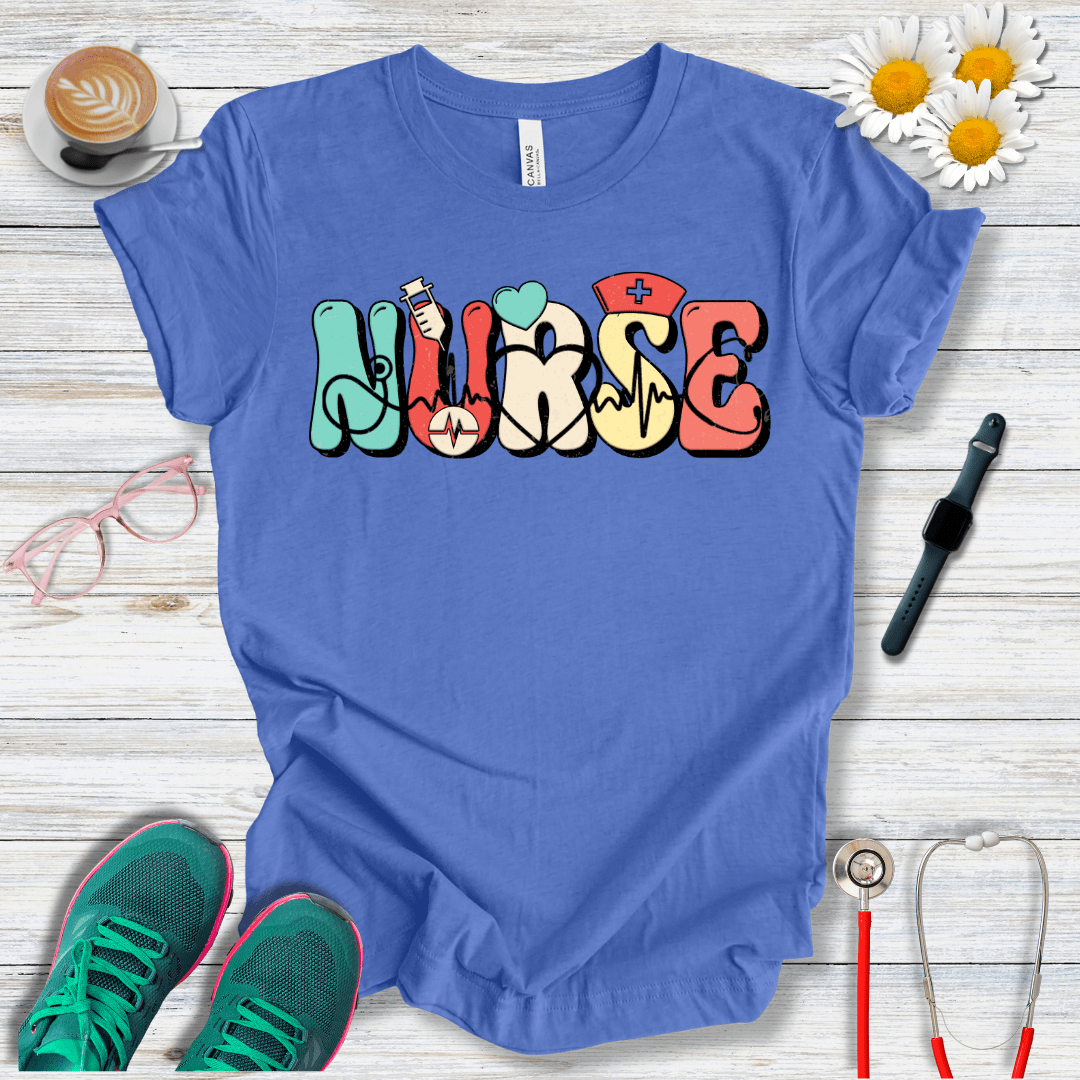 Nurse Icons, Bubble Style T-Shirt
