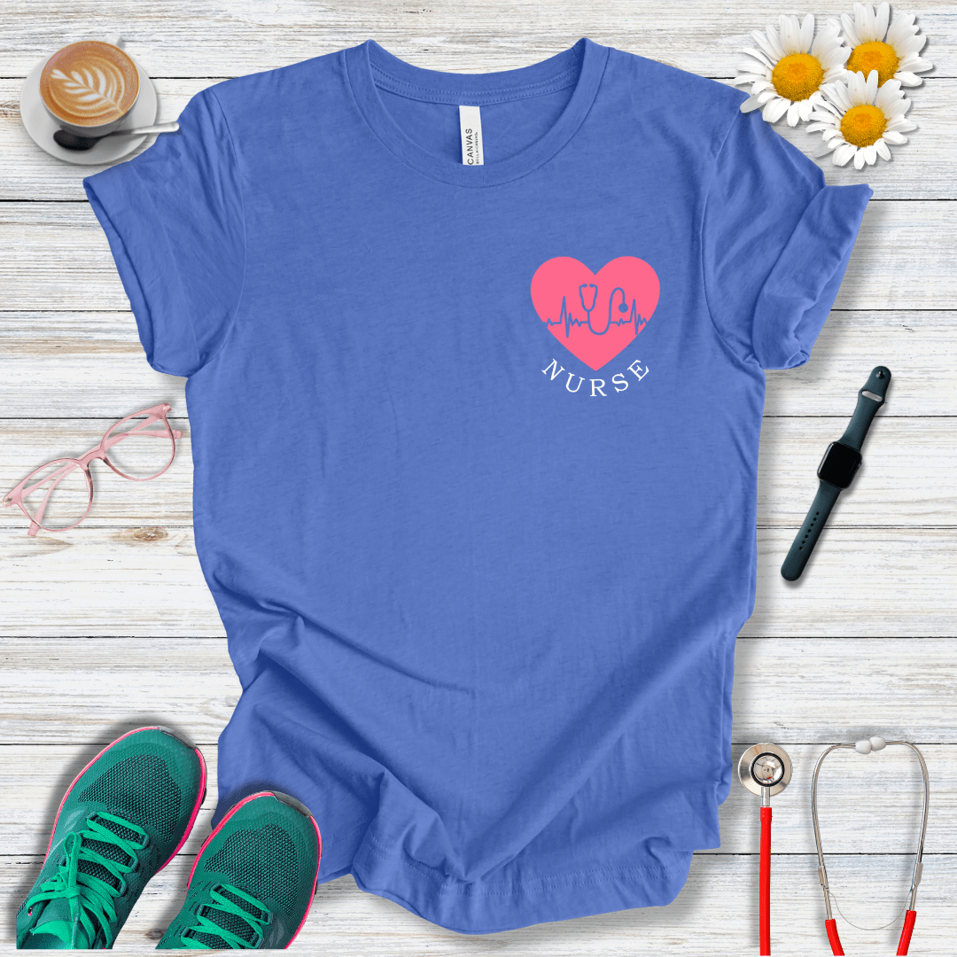 Nurse + Heart Pocket Style T-Shirt