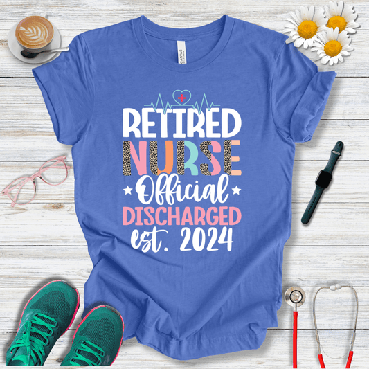 Retired Nurse Official Discharged Est. 2024 T-Shirt