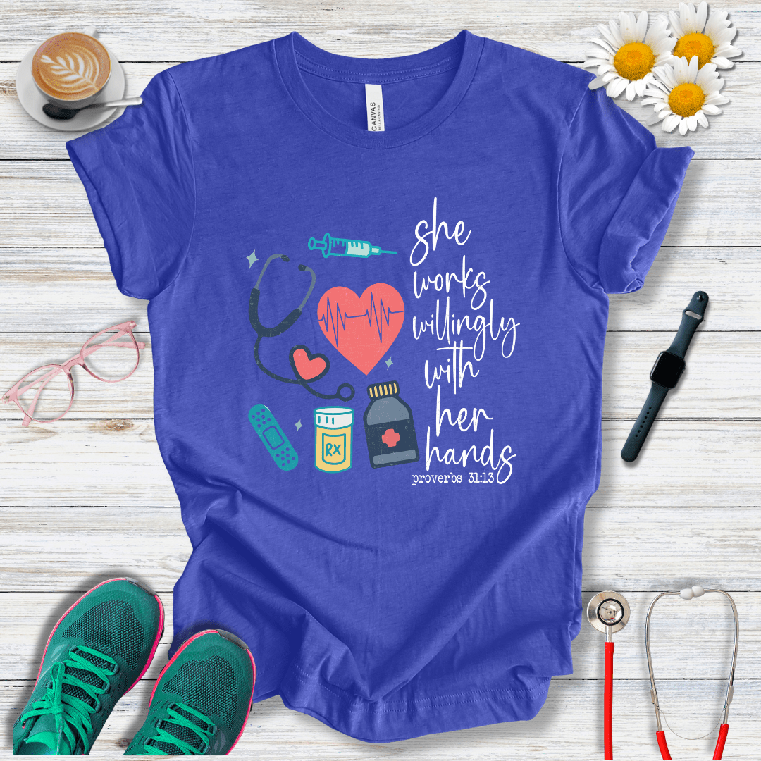 She works willingly with her hands T-Shirt