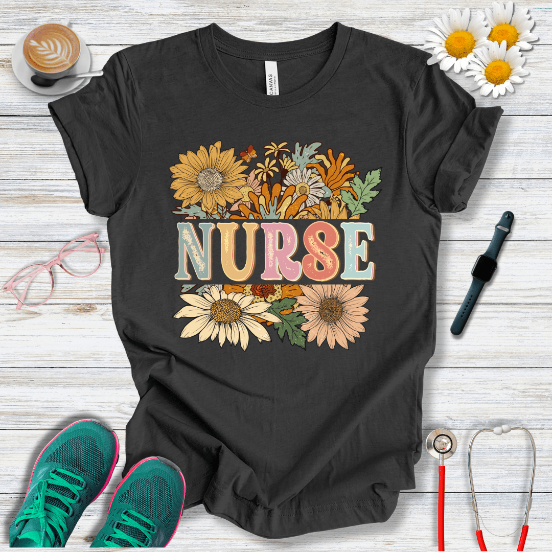 Nurse Floral Style T-Shirt