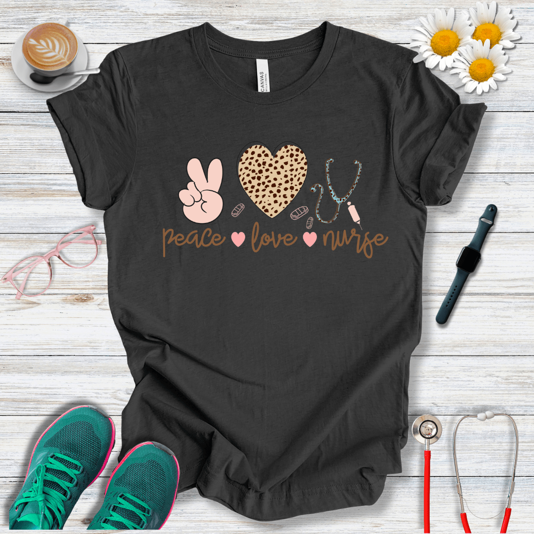 Peace, Love, Nurse  T-Shirt